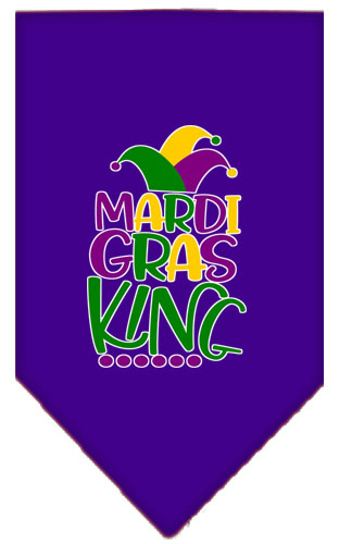 Mardi Gras King Screen Print Mardi Gras Bandana Purple Large